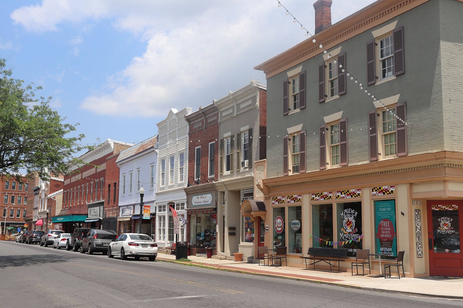 Downtown Cambridge, Maryland storefronts — the heart of the Eastern Shore small business community